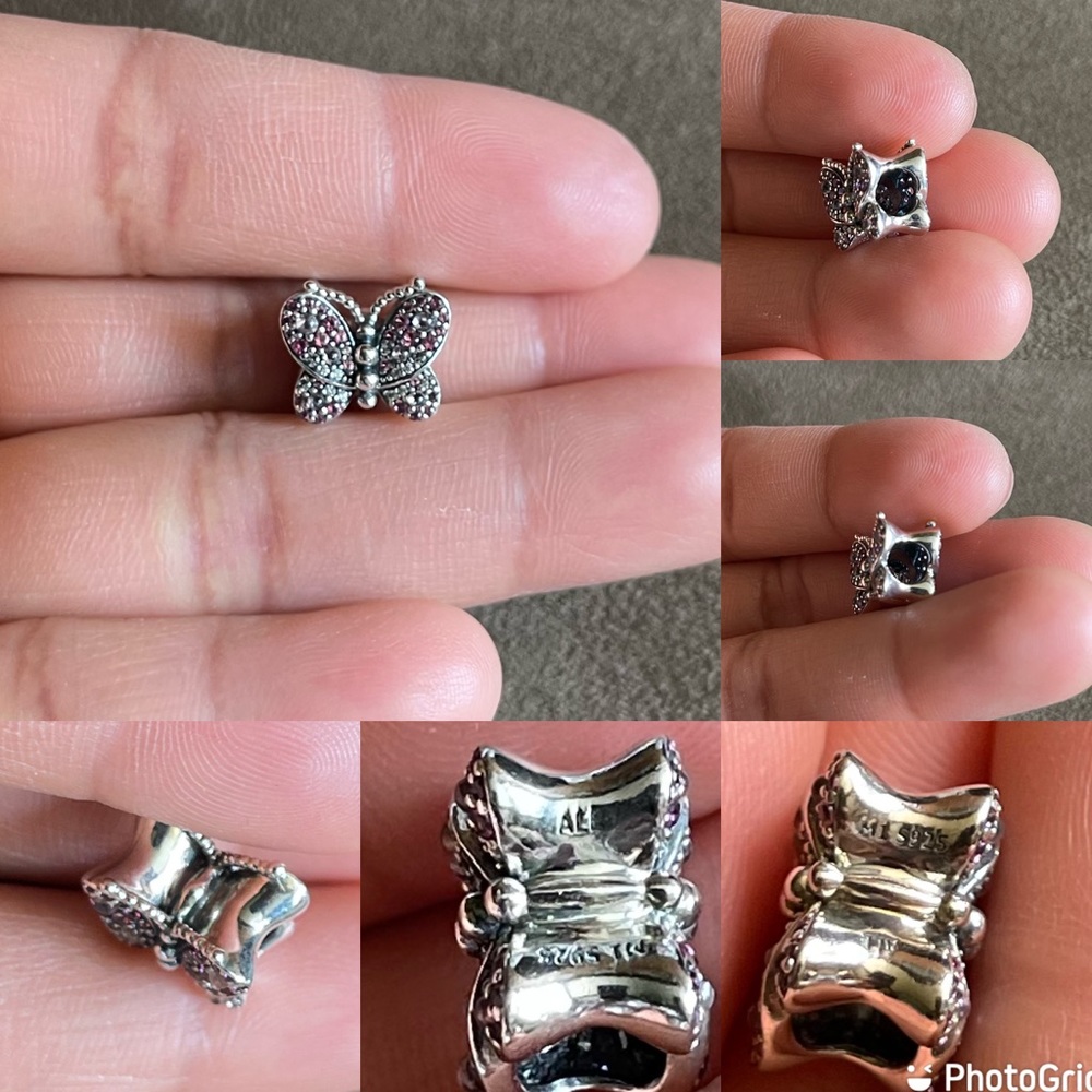 Authentic Pandora Slider Tennis Bracelet w/ 3 Pandora Charms EUC - Picture 6 of 16